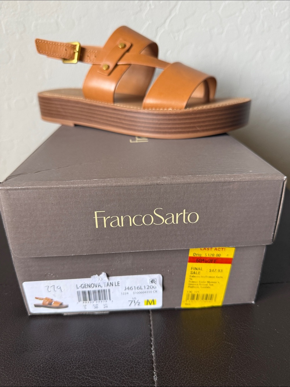 Franco Sarto Tan Platform Sandals